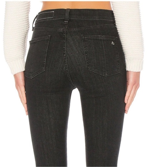 Rag & Bone High Rise Ankle Skinny Jeans in Ariel Black Gray 25 - Picture 4 of 16